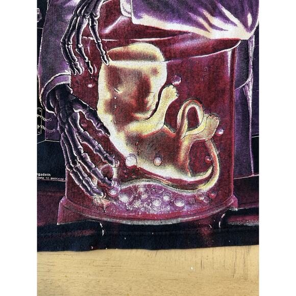 VTG 1991 Megadeth Shirt Rust In Peace Hangar Bubbles Metal Grunge WILD OATS RARE - Picture 16 of 16